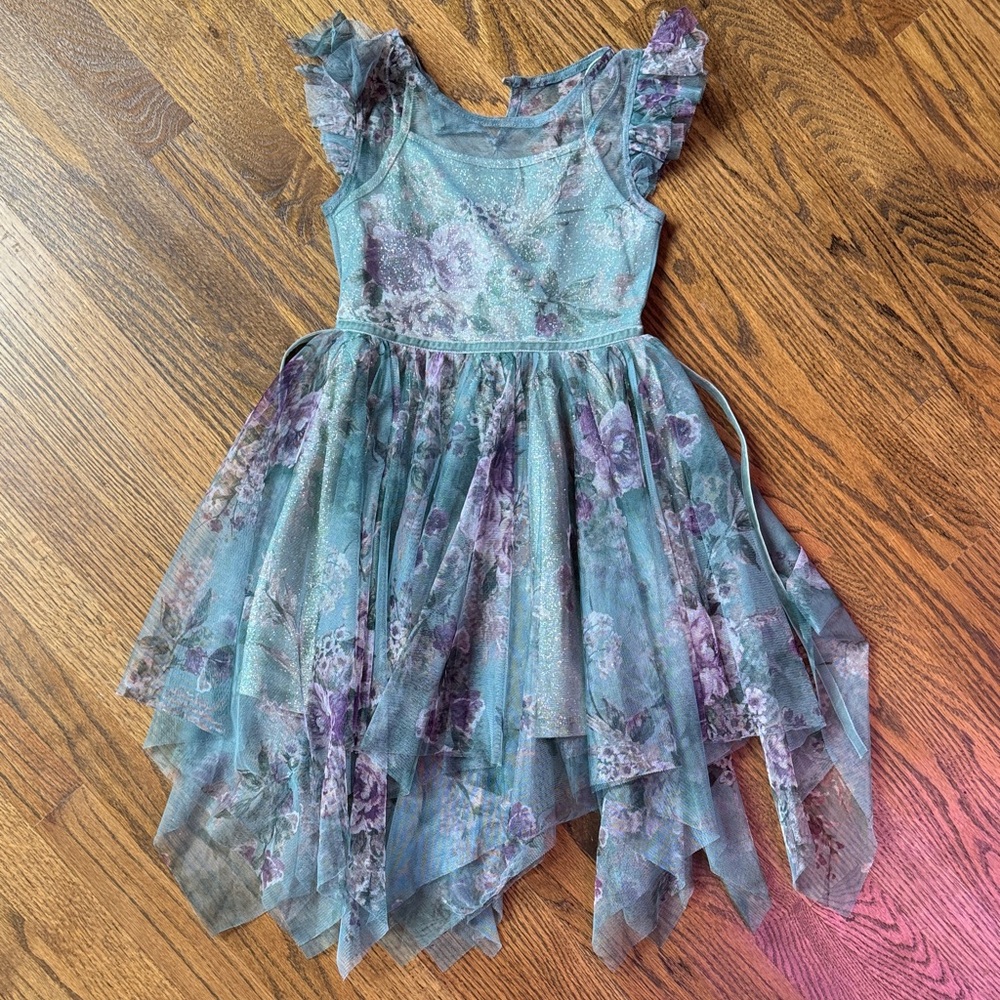 Lilt Floral sparkle Ruffle Dress size 6